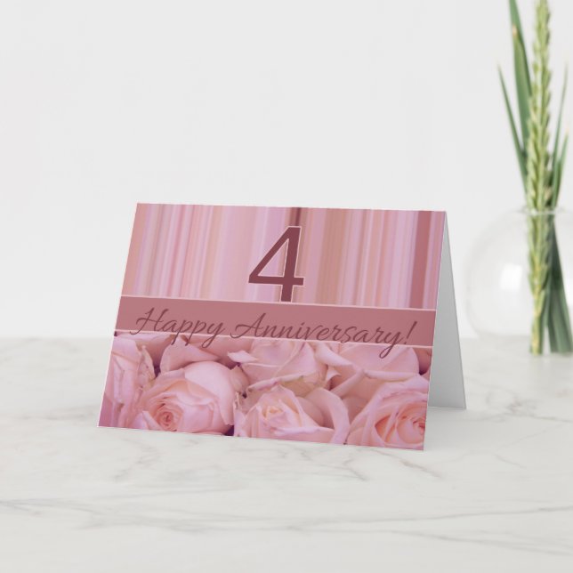 Tarjeta Rosas del 4° Aniversario (Anverso)