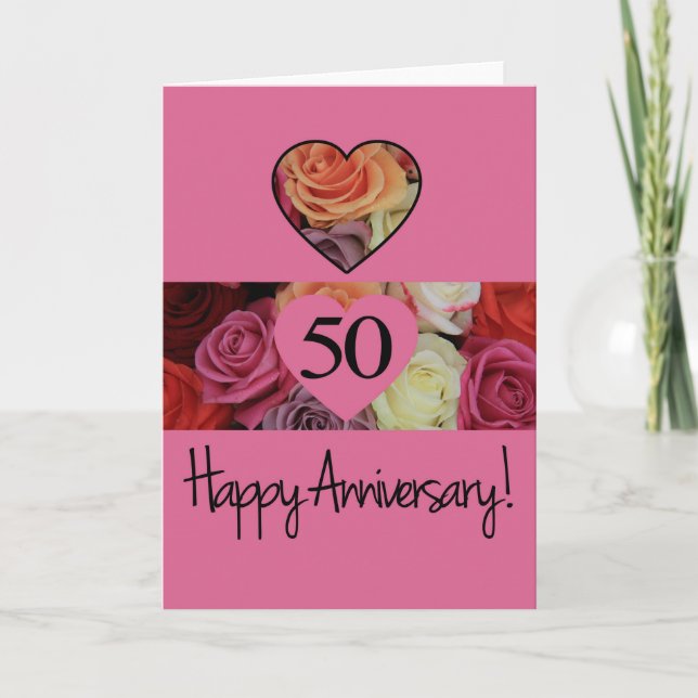 Tarjeta Rosas del 50° Aniversario (Anverso)