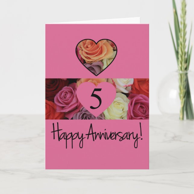 Tarjeta Rosas del 5° Aniversario (Anverso)