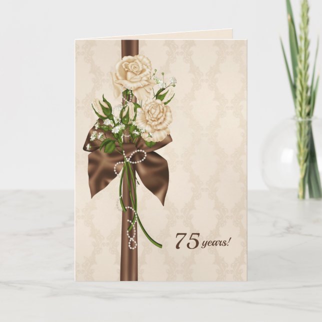 Tarjeta rosas del 75 aniversario en damasco (Anverso)