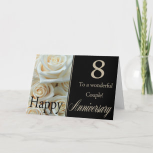 Tarjeta Rosas del 8 Aniversario Feliz