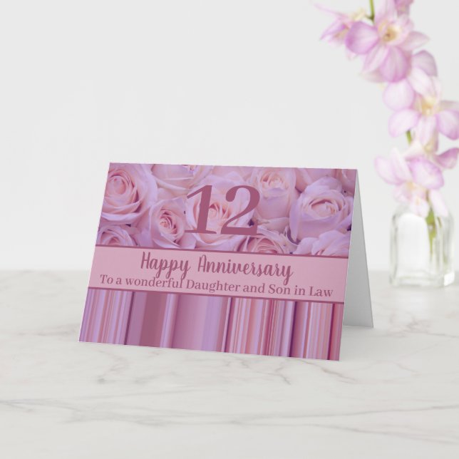 Tarjeta rosas del Aniversario boda personalizable completo (Orquídea)