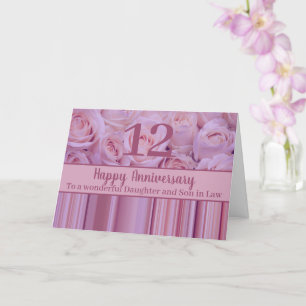 Tarjeta rosas del Aniversario boda personalizable completo