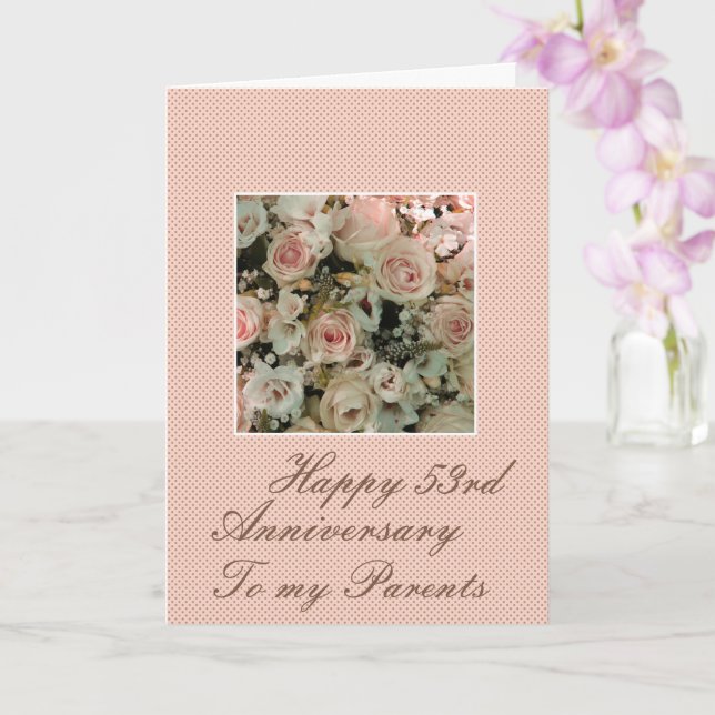 Tarjeta rosas del Aniversario boda personalizable completo (Orquídea)