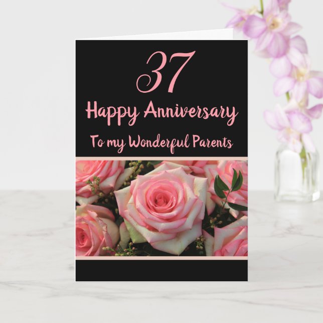 Tarjeta rosas del Aniversario boda personalizable completo (Orquídea)