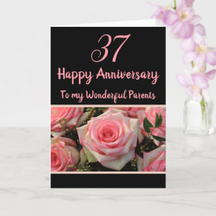 Tarjeta rosas del Aniversario boda personalizable completo
