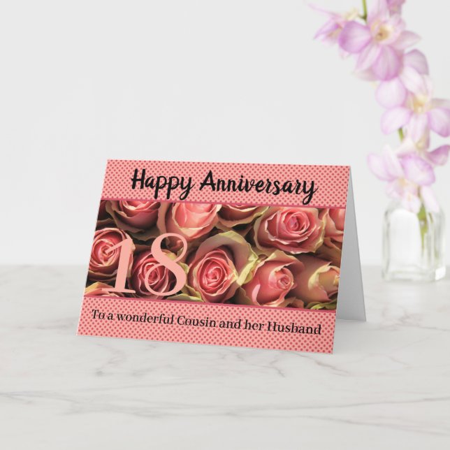 Tarjeta rosas del Aniversario boda personalizable completo (Orquídea)