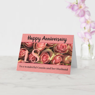 Tarjeta rosas del Aniversario boda personalizable completo