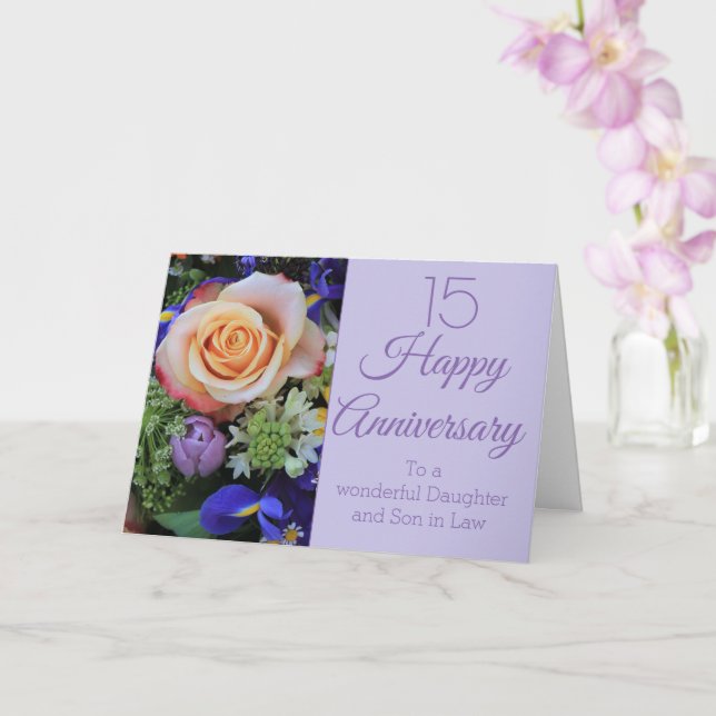 Tarjeta rosas del Aniversario boda personalizable completo (Orquídea)