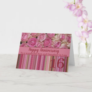 Tarjeta rosas del Aniversario boda personalizable completo