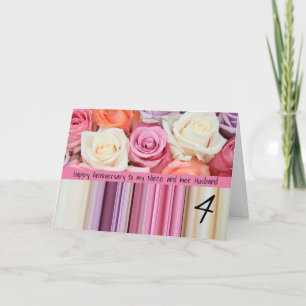 Tarjeta rosas del Aniversario boda personalizable completo