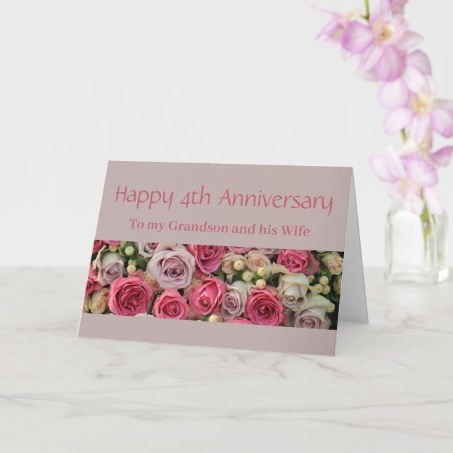 Tarjeta rosas del Aniversario boda personalizable completo (Orquídea)