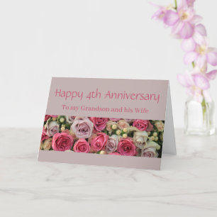 Tarjeta rosas del Aniversario boda personalizable completo