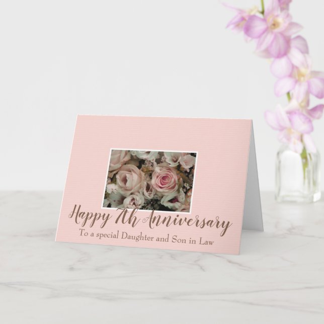 Tarjeta rosas del Aniversario boda personalizable completo (Orquídea)