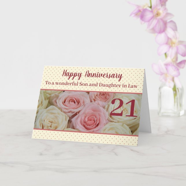 Tarjeta rosas del Aniversario boda personalizable completo (Orquídea)