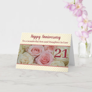 Tarjeta rosas del Aniversario boda personalizable completo