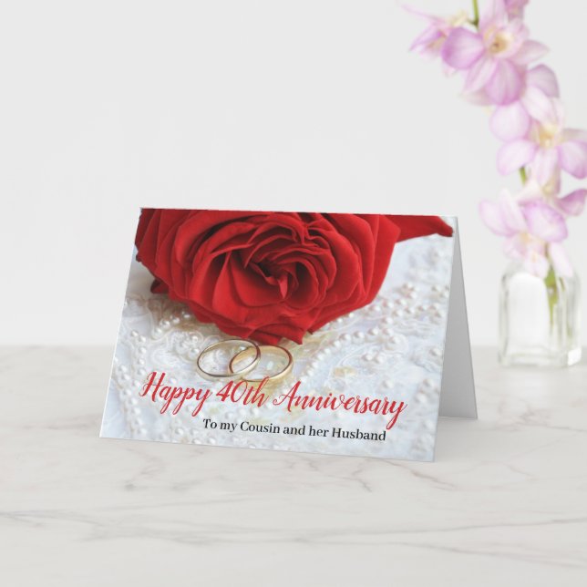 Tarjeta rosas del Aniversario boda personalizable completo (Orquídea)