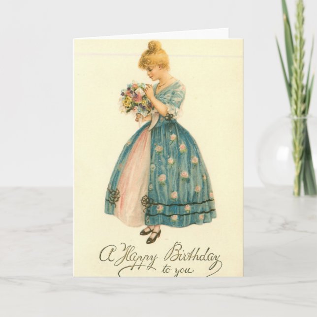 Tarjeta Rosas del chica del cumpleaños (Anverso)