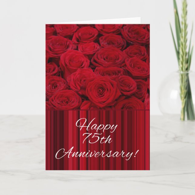 Tarjeta Rosas del feliz 75° aniversario (Anverso)