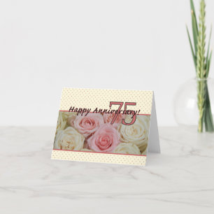 Tarjeta Rosas del feliz 75° aniversario