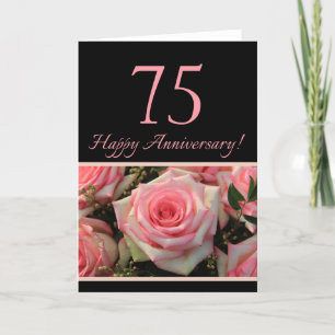 Tarjeta Rosas del feliz 75° aniversario