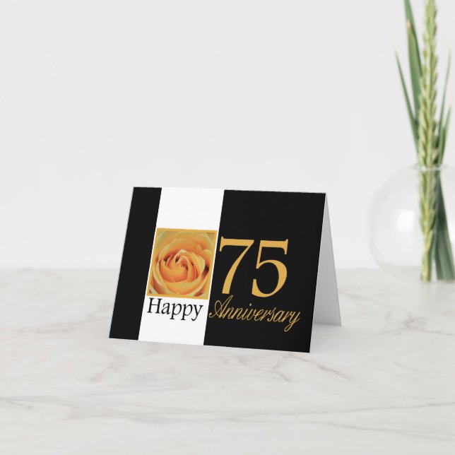 Tarjeta Rosas del feliz 75° aniversario (Anverso)