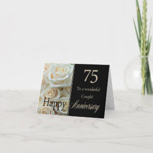 Tarjeta Rosas del feliz 75° aniversario