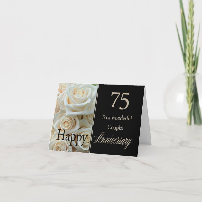 Tarjeta Rosas del feliz 75° aniversario (Anverso)