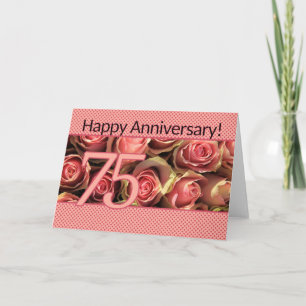 Tarjeta Rosas del feliz 75° aniversario