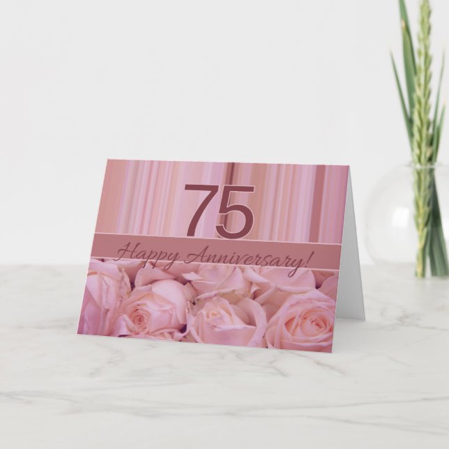 Tarjeta Rosas del feliz 75° aniversario (Anverso)