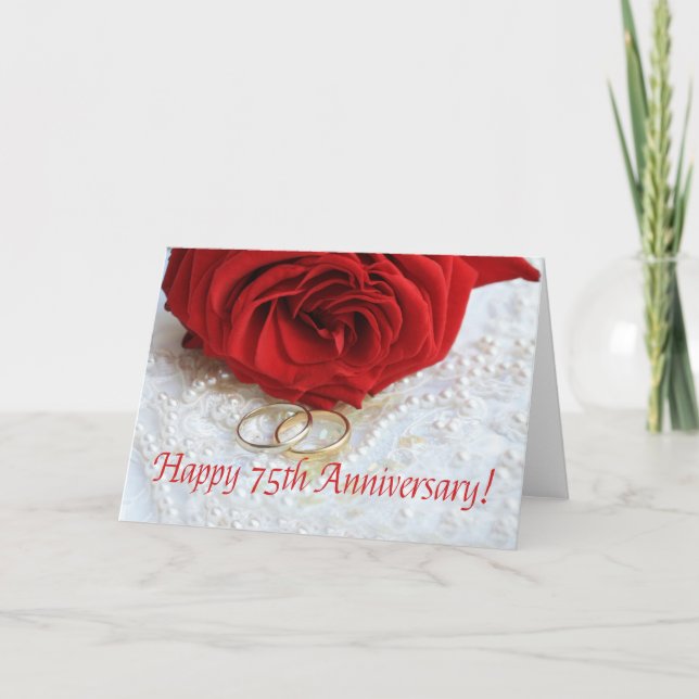 Tarjeta Rosas del feliz 75° aniversario (Anverso)