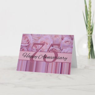 Tarjeta Rosas del feliz 75° aniversario