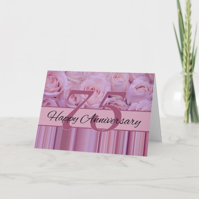 Tarjeta Rosas del feliz 75° aniversario (Anverso)