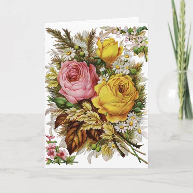 Tarjeta Rosas del feliz cumpleaños (Anverso)