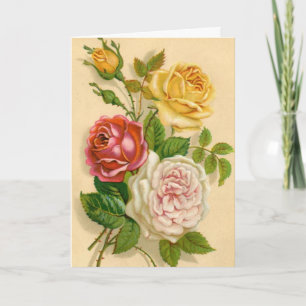 Tarjeta Rosas del vintage, cumpleaños alemán
