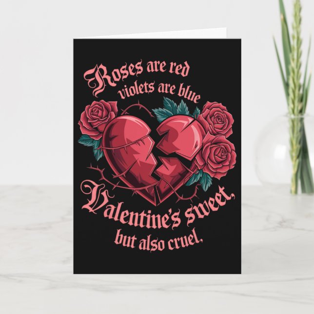Tarjeta Rosas dulces pero crueles Mensaje de amor de desam (Anverso)