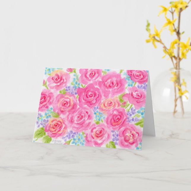 Tarjeta Rosas el día de San Valentín pensando en su tarjet (flor amarilla)