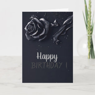 Tarjeta Rosas Elegantes Cumpleaños Gótico