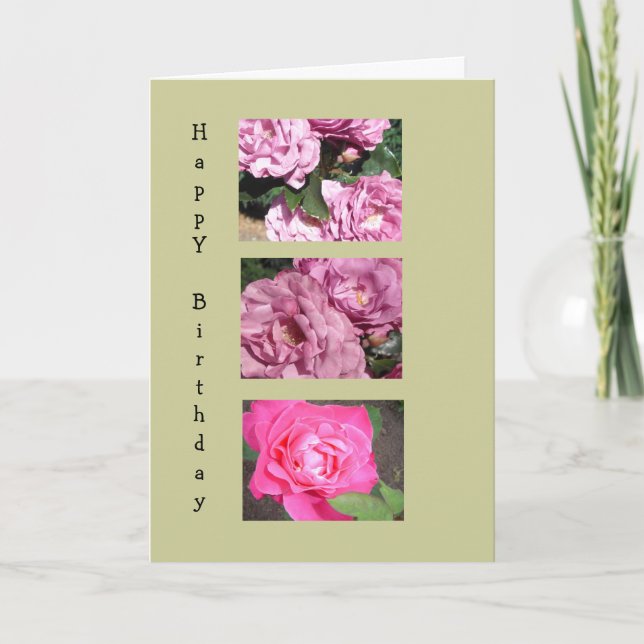 Tarjeta Rosas elegantes para un cumpleaños (Anverso)