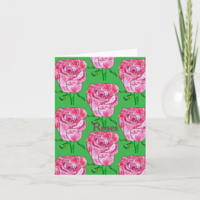 Tarjeta Rosas en blanco (Anverso)