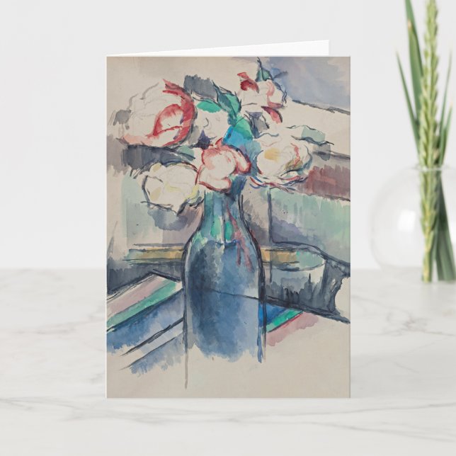 Tarjeta Rosas en una botella de Paul Cezanne (Anverso)
