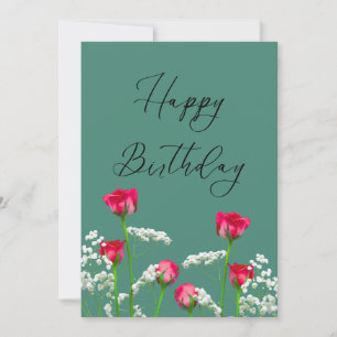 Tarjeta Rosas Flor de Cumpleaños de Junio