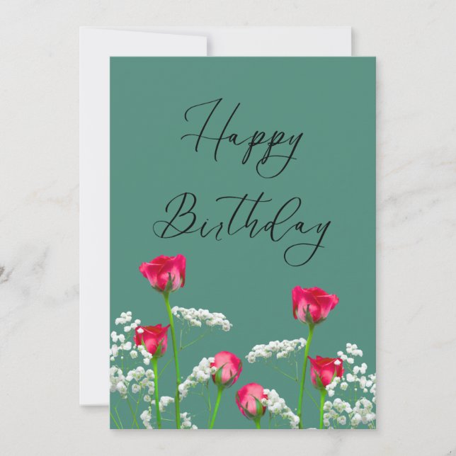 Tarjeta Rosas Flor de Cumpleaños de Junio (Anverso)