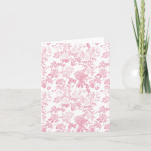 Tarjeta Rosas florales blancas rosadas patrón chinoiserie