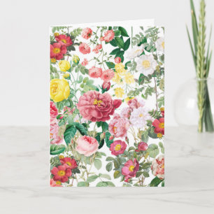 Tarjeta Rosas florales Vintage Spring Garden