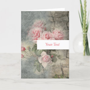 Tarjeta ROSAS GRUNGY - Flores Vintage
