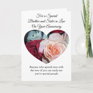 Tarjeta Rosas Hermano Y Esposa Aniversario Personalizado