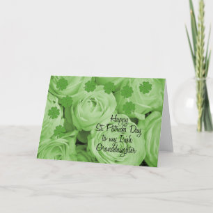 Tarjeta rosas irlandeses de la nieta St. Patrick