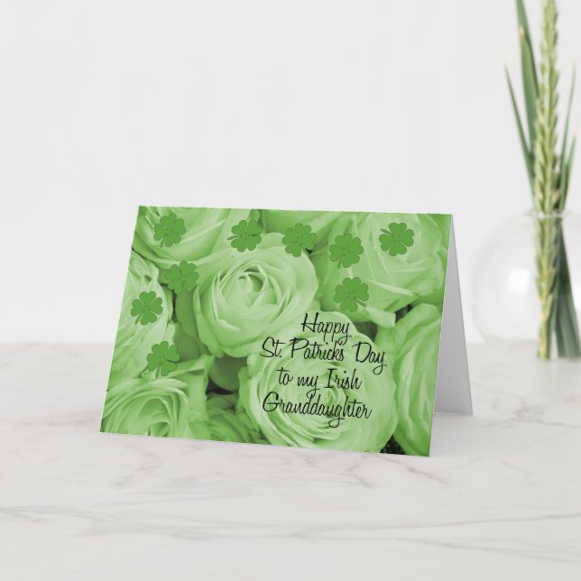 Tarjeta rosas irlandeses de la nieta St. Patrick (Anverso)