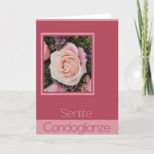 Tarjeta Rosas italianos de simpatía - sentidos condoglianz
